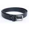 Pánský černý kožený opasek šířka 28 mm. 125 cm dlouhý. Pro obvod pasu 110.