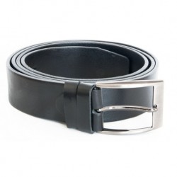 Pánský černý kožený opasek šířka 38 mm, délka 130 cm
