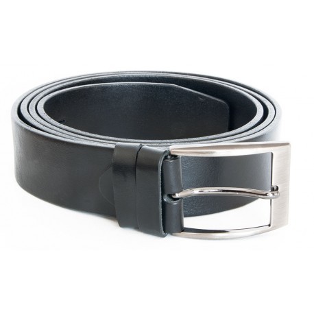 Pánský černý kožený opasek šířka 38 mm, délka 130 cm