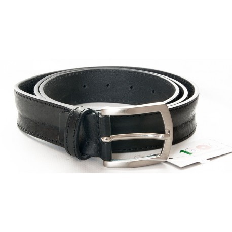 Italský kožený opasek 110 cm dlouhý z pevné silné podélně zvlněné kůže 35 mm široký