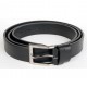 Pánský černý kožený opasek, šířka 28 mm, délka 145 cm 