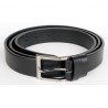 Pánský černý kožený opasek, šířka 28 mm, délka 145 cm 