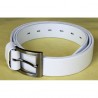 Pánský bílý kožený opasek. Šířka 32 mm, délka 130 cm