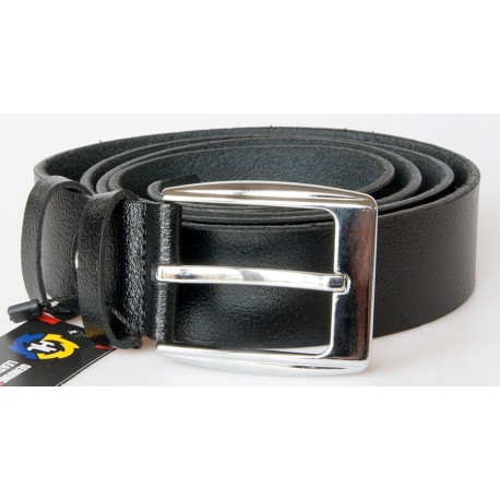 Pánský černý kožený opasek šířka 37 mm, délka 125 cm