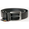 Délka 155 cm - pánský černý kožený opasek šířka 37 mm.