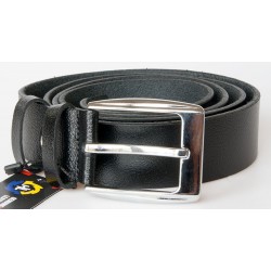 Délka 160 cm - pánský černý kožený opasek šířka 37 mm