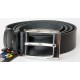 Délka 185 cm, pánský černý kožený opasek, šířka 37 mm