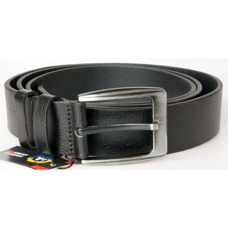 Délka 175 cm - pánský černý kožený opasek šířka 37 mm