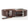 Délka 165 cm - pánský hnědý kožený opasek šířka 37 mm