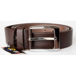 Pánský tmavě hnědý kožený opasek šířka 37 mm, délka 145 cm