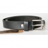 Pánský černý kožený opasek šířka 30 mm, 125 cm dlouhý