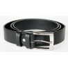 Pánský černý kožený opasek šířka 38 mm, délka 125 cm