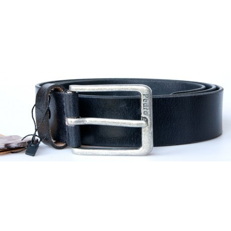 Kožený černý opasek 125 cm dlouhý z pevné silné kůže 38 mm široký