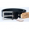 Kožený černý opasek 125 cm dlouhý z pevné silné kůže 38 mm široký