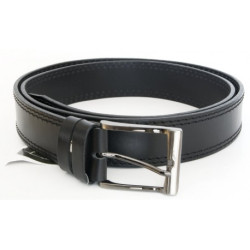 Pánský černý kožený opasek šířka 38 mm, délka 125 cm (pro pas 110)