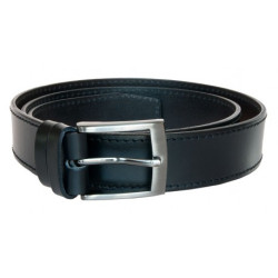 Pánský černý pravý kožený opasek šířka 38 mm, dlouhý 125 cm