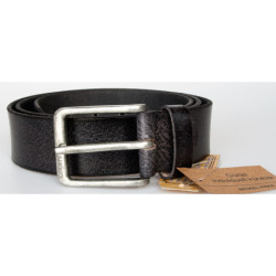 Pánský černý kožený opasek š. 39 mm, délka 125 cm