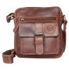 Menší pánská taška z pevné kůže s popruhem přes rameno