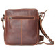 Menší pánská taška z pevné kůže s popruhem přes rameno