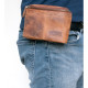 Kožená malá taška Lozano na pásek z pevné kůže s látkovou podšívkou