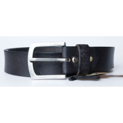 Pánský černý kožený opasek šířka 38 mm, délka 105 cm pro pas 90