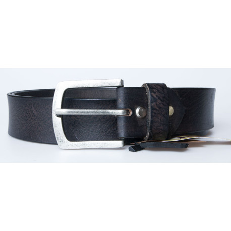 Pánský černý kožený opasek šířka 38 mm, délka 115 cm