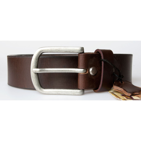 Pánský hnědý kožený opasek šířka 38 mm, délka 125 cm