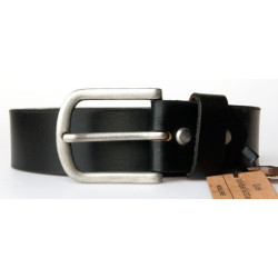 Pánský černý kožený opasek široký 38 mm, dlouhý 125 cm