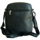 Střední pánská taška z měkké černé kůže s popruhem přes rameno