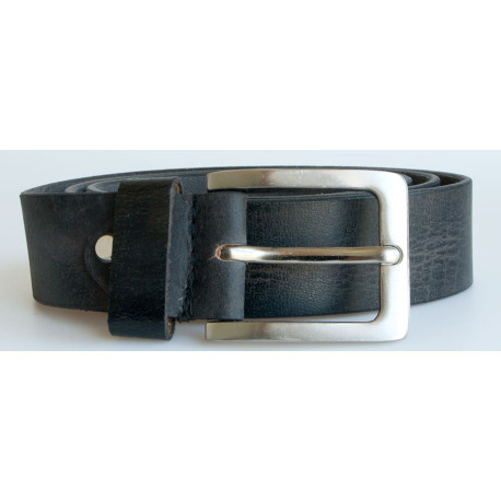 Pánský černý kožený opasek, šířka 38 mm, délka 105 cm
