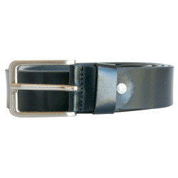 Pánský černý kožený opasek, šířka 38 mm, délka 160 cm