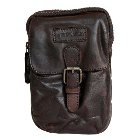 Malá pánská taška Green Valley z prané olejované měkké kůže s poutkem za pas a popruhem přes rameno