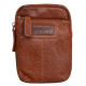 Malá pánská taška Lozano ze světle hnědé kůže s poutkem za pas i popruhem přes rameno