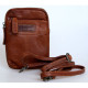 Malá pánská taška Lozano ze světle hnědé kůže s poutkem za pas i popruhem přes rameno