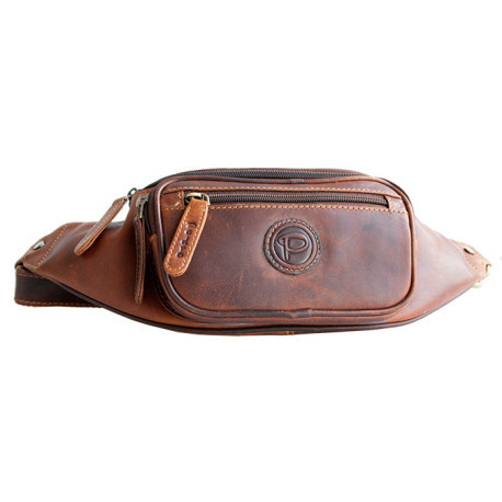 Luxusní kožená ledvinka Pedro z pevné hlazené kůže s látkovou podšívkou