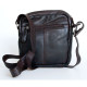 Středně velká pánská taška Green Valley z měkké prané tmavě hnědé kůže s popruhem přes rameno - Rozbalená