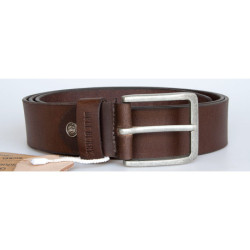 Hnědý kožený opasek Bullburry ze silné matně hnědé kůže, šířka 38 mm, délka 105 cm