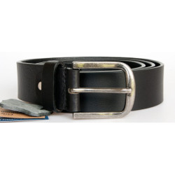 Matně černý kožený opasek Bullburry 105 cm dl. z pevné silné kůže 39 mm široký