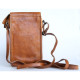 Menší pánská taška Green Valley z prané světle hnědé hovězí kůže s popruhem přes rameno - ROZBALENÁ