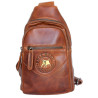 Kožený baťůžek Bullburry na nošení přes rameno z pevné kůže s látkovou podšívkou