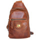 Kožený baťůžek Bullburry na nošení přes rameno z pevné kůže s látkovou podšívkou ROZBALENÝ