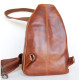 Kožený baťůžek Bullburry na nošení přes rameno z pevné kůže s látkovou podšívkou ROZBALENÝ