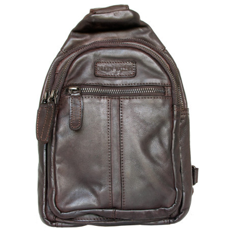 Kožený baťůžek Green Valley na nošení přes rameno z měkké kůže s látkovou podšívkou ROZBALENÝ