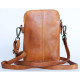 Malá pánská taška Green Valley ze světle hnědé kůže s poutkem za pas i popruhem přes rameno ROZBALENÁ