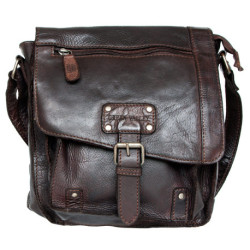 Středně velká pánská kožená taška Green Valley z lehké prané kůže s popruhem přes rameno