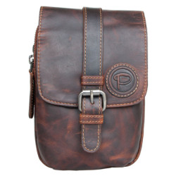 Prostorná kožená taštička Pedro na pásek nebo přes rameno z pevné kůže s látkovou podšívkou