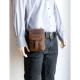 Prostorná kožená taštička Bull Burry na pásek nebo přes rameno z pevné kůže s látkovou podšívkou ROZBALENÁ