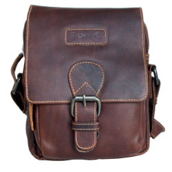 Menší pánská taška Lozano z pevné kůže s popruhem přes rameno ROZBALENÁ