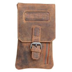 Kožená taštička Bull Burry na pásek nebo přes rameno z pevné kůže s látkovou podšívkou VYBALENÁ