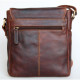 Středně velká, ale prostorná pánská kožená taška Pedro s popruhem přes rameno ROZBALENÁ